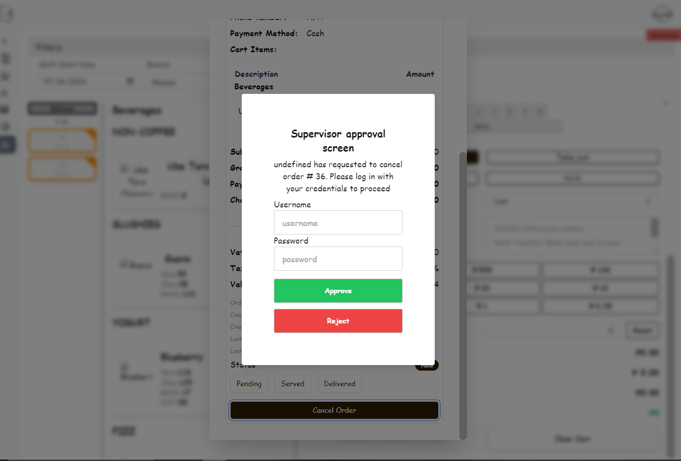 Cancel Approval Feature